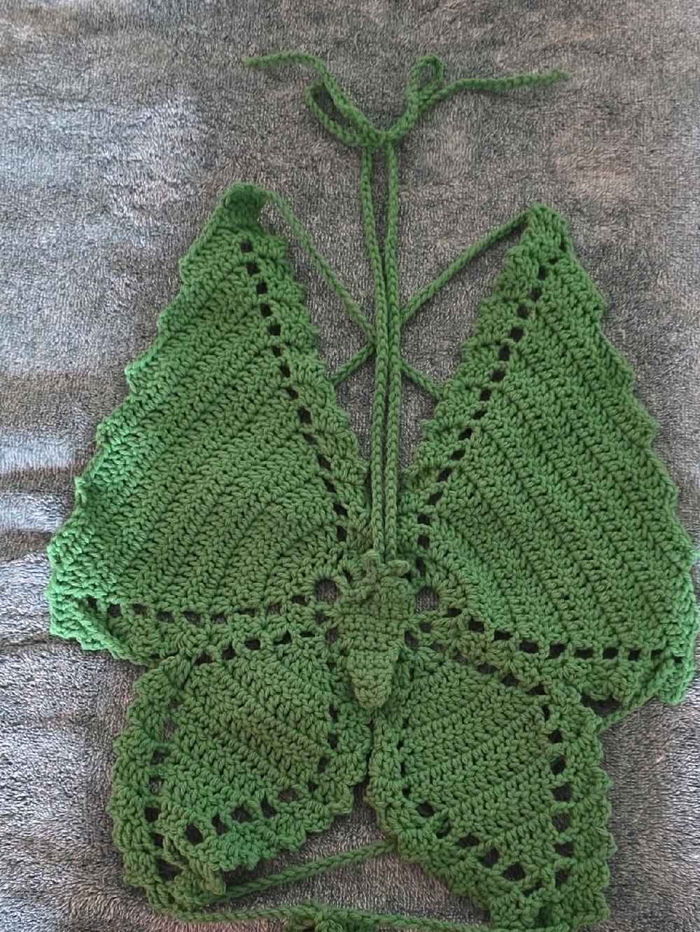 Green Crocheted Butterfly Halter Top